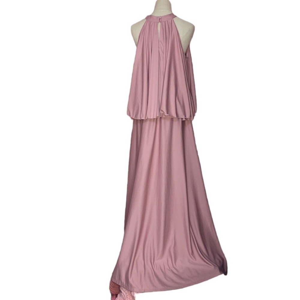 Koh Koh Dusty Rose Sleeveless Halter Maxi Dress - Picture 4 of 16